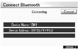 5. The “Connect Bluetooth*” screen is displayed.