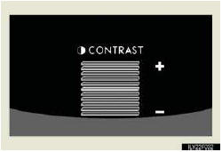 Press the display adjustment switch (“∧” or “∨”) to adjust the contrast.