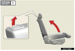 Place the child restraint system on the seat facing the front of the vehi- cle.