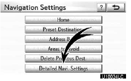3. Touch “Detailed Navi. Settings”.