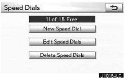 1. Touch “Edit Speed Dials”.