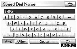 4. Use the software keyboard to input the name.