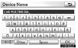2. Use the software keyboard to input the device name.