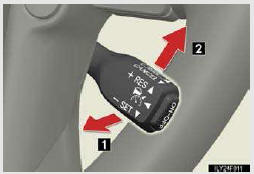 1. Pulling the lever toward you cancels the speed control.