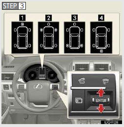 The camera view can be switched by moving the “ENTER” switch upwards or downwards.