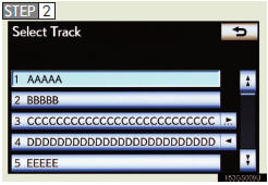 Touch the desired track number.