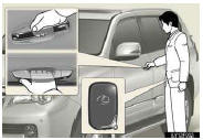 Touch the lock sensor (the inden- tation on the upper or lower part of the door