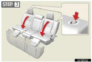 Folding down the second seatbacks (with third seats)