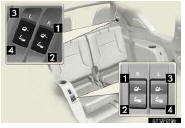 1. R: Right seat return switch