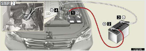 Connecting the jumper cables according to the following procedure: