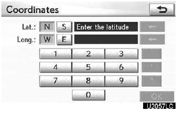 3. Input the latitude and the longitude.