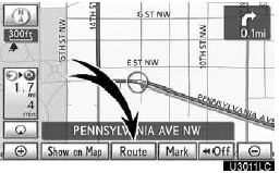 1. Touch “Route”.