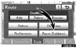 2. Touch “Pause Guidance”.