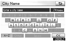 7. Input a city name.