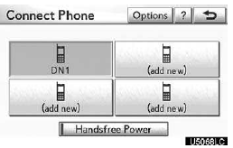 4. Touch “Handsfree Power”, or select the phone to connect.