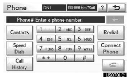3. Touch the desired key to input the phone number.