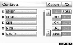 2. Select the desired data from the list.