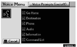 You can call by giving a command. (For the operation and command of voice