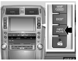 1. Push the “INFO/PHONE” button.