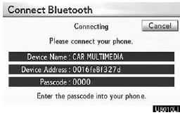 4. When this screen is displayed, input the passcode displayed on the screen