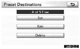  - Registering preset destination