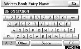 2. Enter the name using the alphanumeric keys.