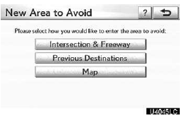 5. Enter the location in the same way as for a destination search, or display