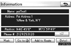 “Mark”: To mark the POI on the navigation map.