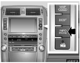 1. Push the “INFO/PHONE” button.