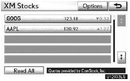 3. Touch the individual stock for which you would like to receive verbal data