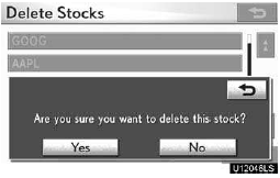 4. Touch “Yes” to confirm or “No” to cancel.