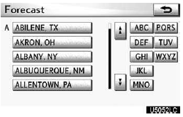 Touch a city to display weather information.