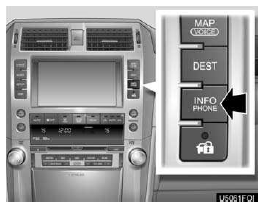 1. Push the “INFO/PHONE” button.