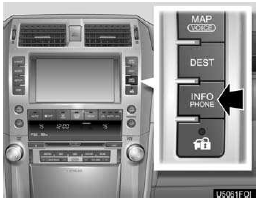 1. Push the “INFO/PHONE” button.
