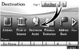 2. Touch “Destination Assist”.