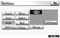 The angle can be selected for discs that are multi−angle compatible when the