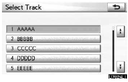 Touch the desired track number. The changer will start playing the selected track