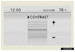 Press the display adjustment switch (“∧” or “∨”) to adjust the contrast.