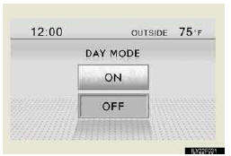 Press the display adjustment switch (“∧” or “∨”) to select ON or OFF.