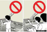 Do not lean against the door, the roof side rail or the front, center and rear