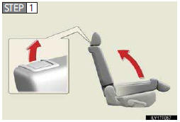 Place the child restraint system on the seat facing the front of the vehi- cle.