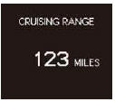 Displays the estimated maximum distance that can be driven with the quantity