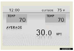 Displays the average fuel con- sumption since the function was reset