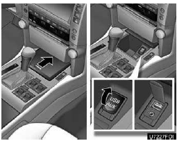 Open the cover and connect a USB memory or iPod using an iPod cable.