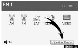 To play the rear audio over the speakers in the vehicle, turn “Speaker Output”