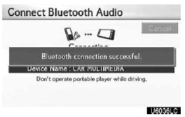 This screen will appear when the connection has been successfully established.