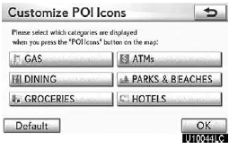 5. Touch the category button to be changed.