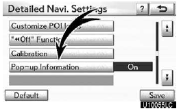 4. Touch “Pop−up Information”.