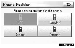 6. Touch “(empty)” to register your cellular phone to the system.