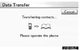 3. Transfer the phonebook data to the system using the Bluetooth phone.